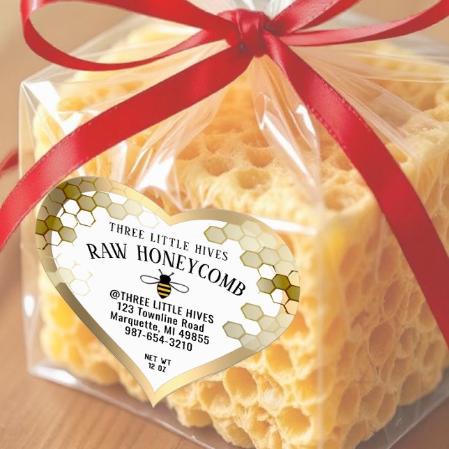 Belle Little Bee HONEYCOMB Étiquette Gold Bordure (Créateur téléchargé)
