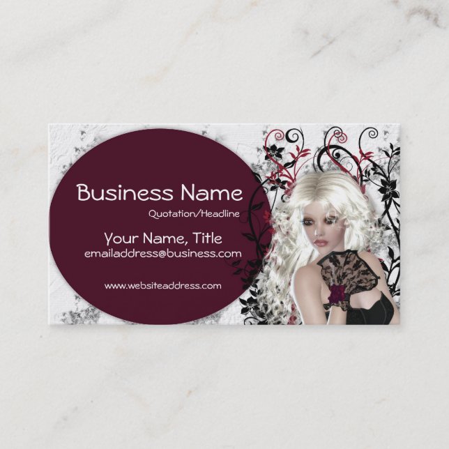 Belle Madame blonde - cartes de visite (Devant)