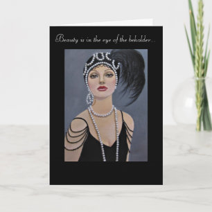 Belle Madame vintage, carte d'anniversaire