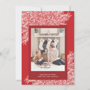 Belle main dessinée Noël Carte photo de vacances
