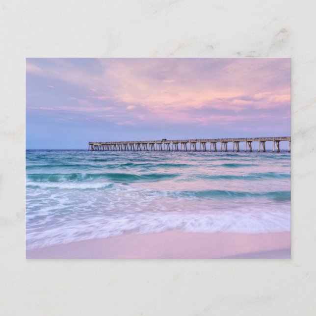 Belle Matin Jetée de Navarre Beach Carte Postale V (Devant)