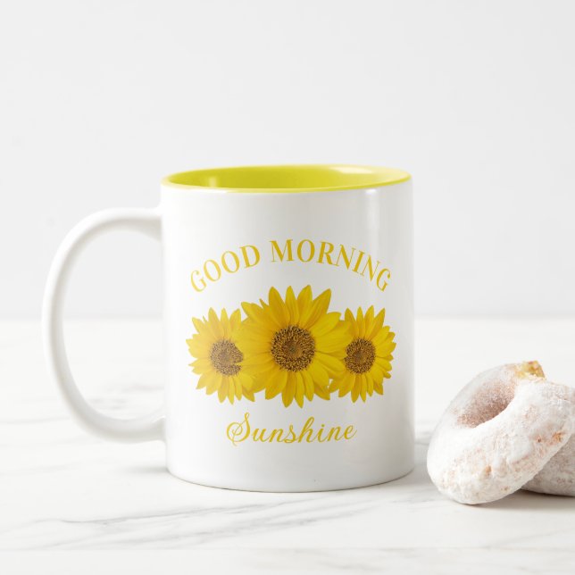 Belle Matinée Sunshine Tournesol Café Mug (Avec donut)