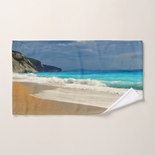 Belle Mer Turquoise Photographie Tropicale (Serviette à main)
