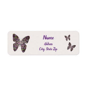 Belle Mosaïque violette papillons Adresse unique