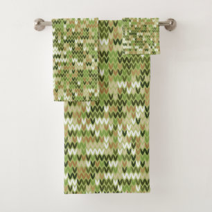 Belle motif en tricot de mamie vert olive
