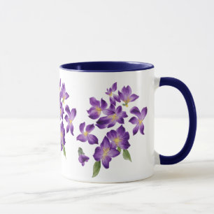 Belle Mug de violets Vintages colorés