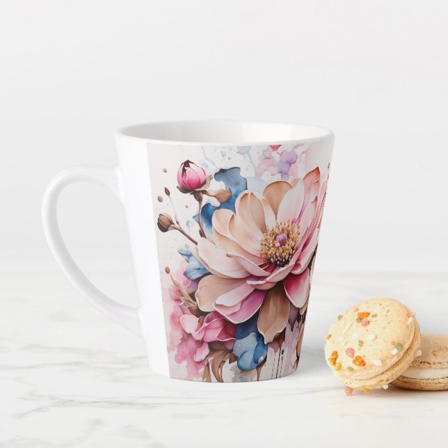 Belle Mug latte florale (En situation)