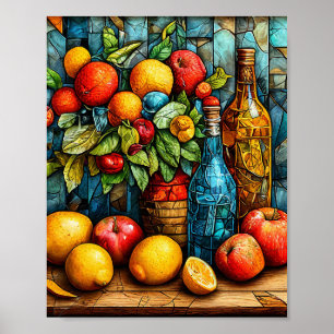 Belle nature morte Impression d'art de coupe de fr