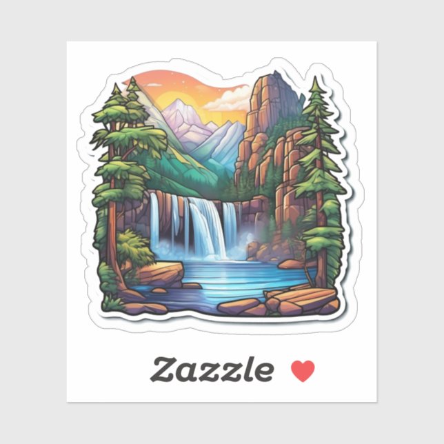 Belle Nature Sticker Carré simple (Feuille)