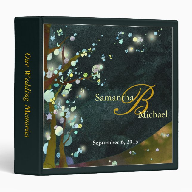 Belle Nuit : Classeur photo Mariage Monogram (Devant/Côté)