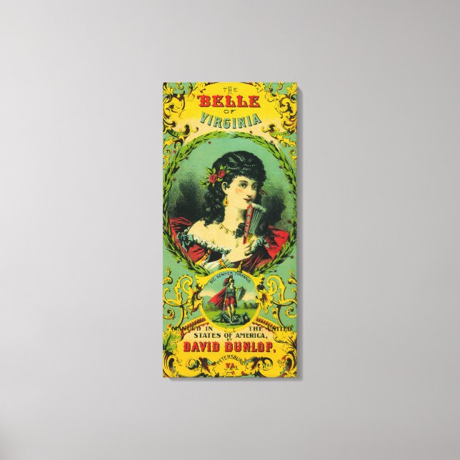 Belle of Virginia Tobacco LabelPetersburg, VA Canvas Print (Front)