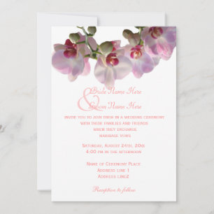 Belle orchidée rose fleurs invitations de mariage