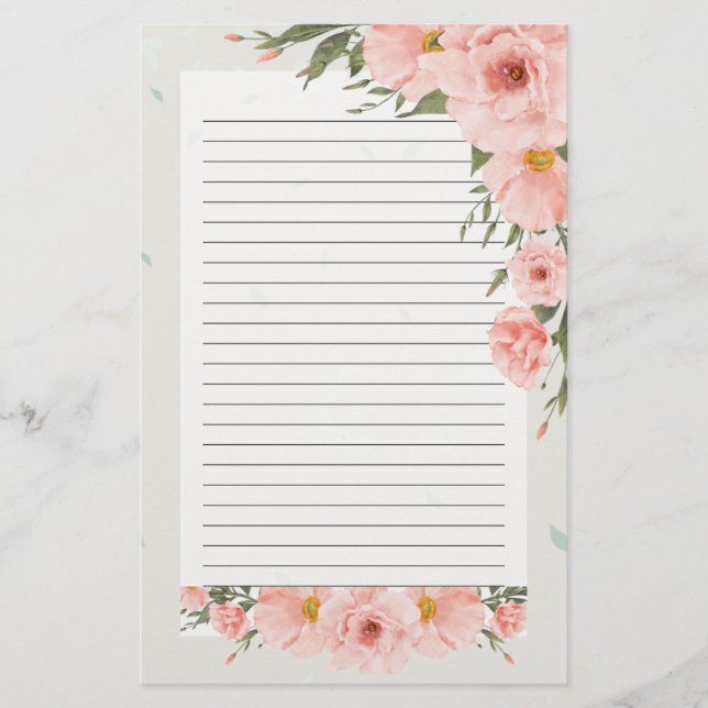 Belle papeterie rose floral (Devant)