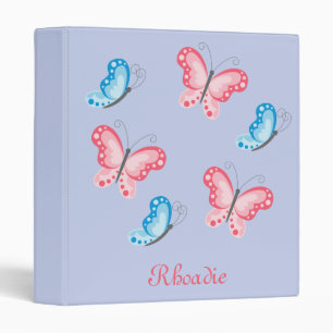 Belle Papillons Classeur bleu