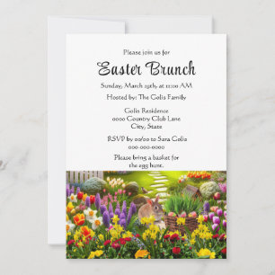 Belle Pâques Floral Fête Brunch Invitation