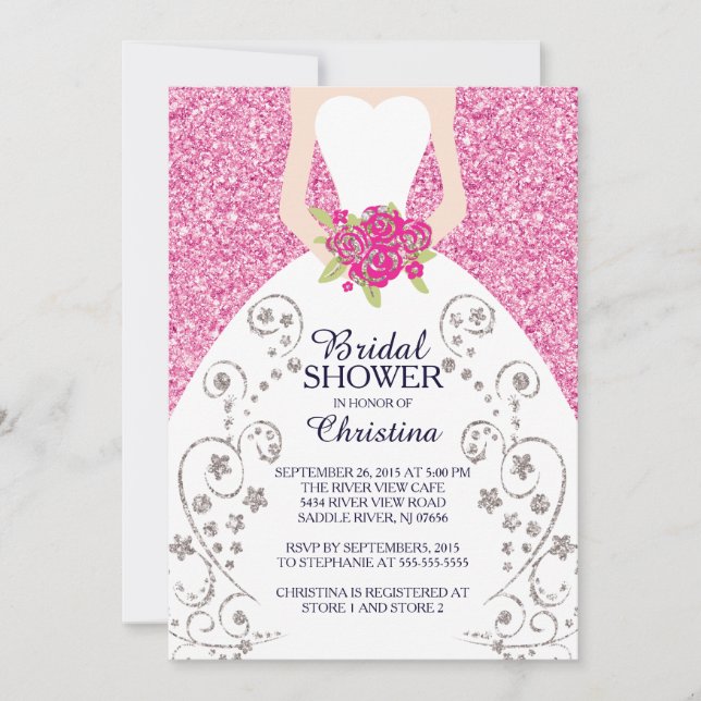 Belle Parties scintillant de mariée Invitation de  (Devant)