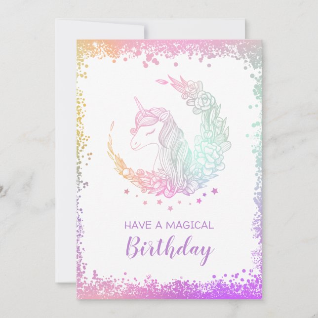 Belle Parties scintillant Magique Unicorne Carte A (Devant)