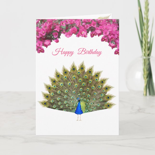 Belle Peacock & Fleurs Tropicales Anniversaire (Devant)