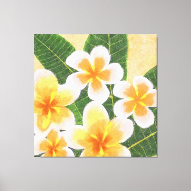 Belle peinture à fleurs tropicales art toile pri (Recto)