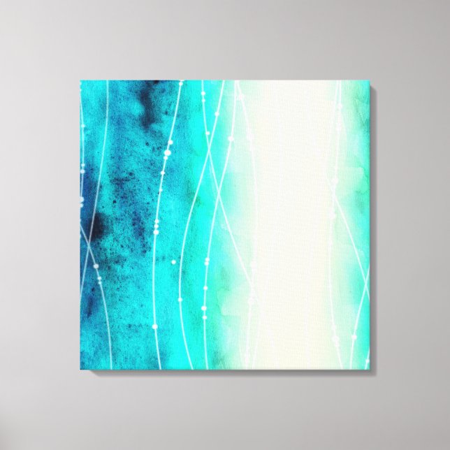 Belle peinture bleu vert peint en toile de mer (Recto)