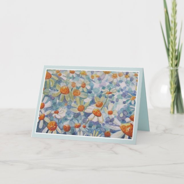 Belle pensée florale de vous Carte de voeux (Devant)