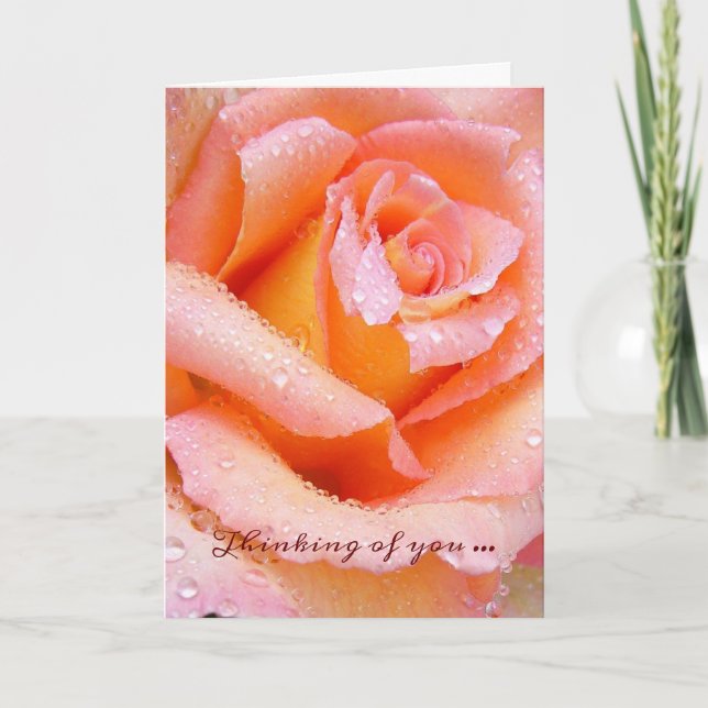 Belle Pensée Rose De Vous Carte (Devant)
