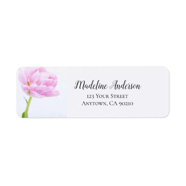 Belle Peony Rose | Adresse de retour personnalisée (Devant)
