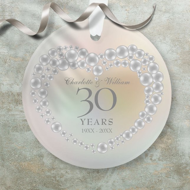 Belle Perle 30e anniversaire de Mariage Photo (Beautiful Pearl 30th Wedding Anniversary Photo Ornament)