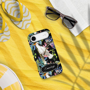 Belle Perruche Cacatoès Motif Tropical Noir
