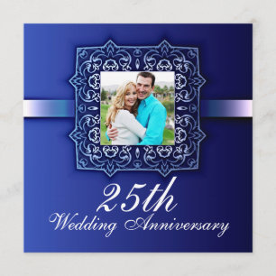 belle photo bleue 25e anniversaire invitation