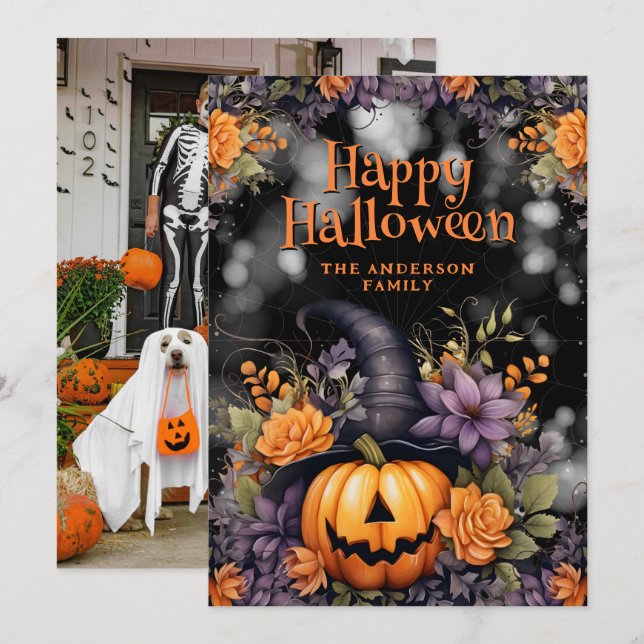 Belle photo Happy Halloween Carte (Devant / Derrière)