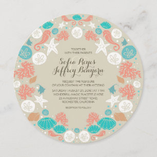 Belle plage avec invitation à un mariage