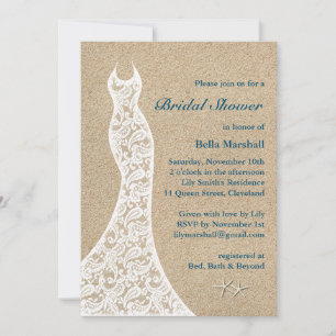 Belle Plage Bridal Shower Invitation Turquoise