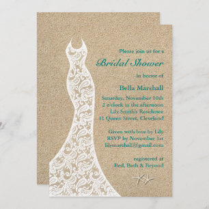 Belle Plage Bridal Shower Invitation Turquoise