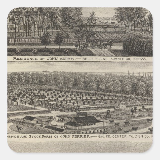Belle Plaine, Kansas Square Sticker (Front)
