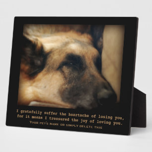 Belle plaque commémorative berger allemand pour an