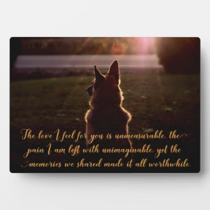 Belle plaque commémorative berger allemand pour an
