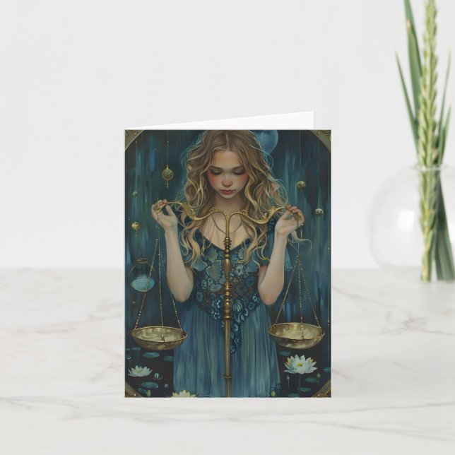 Belle Portrait Libra Cartes Zodiac (Devant)