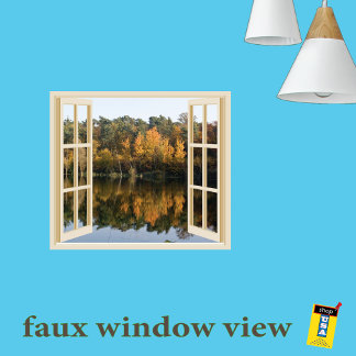 Belle Poster de la fausse fenêtre du lac d'automne
