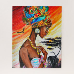 Belle princesse africaine Jigsaw Puzzle Peinture