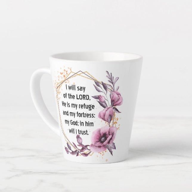Belle Psaume 91 Mug Latte Florale (Angle gauche)