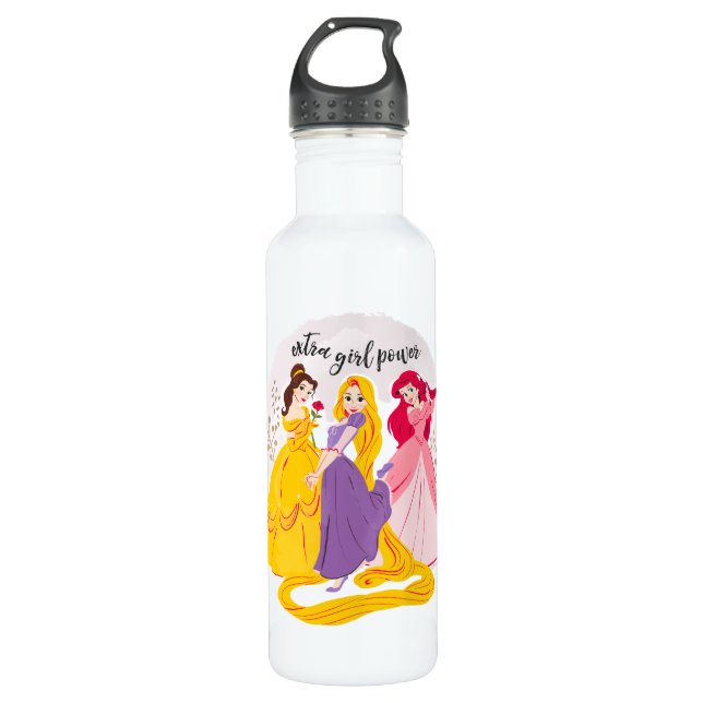 Belle, Rapnuzel, Ariel "Extra Girl Power" 710 Ml Water Bottle (Front)