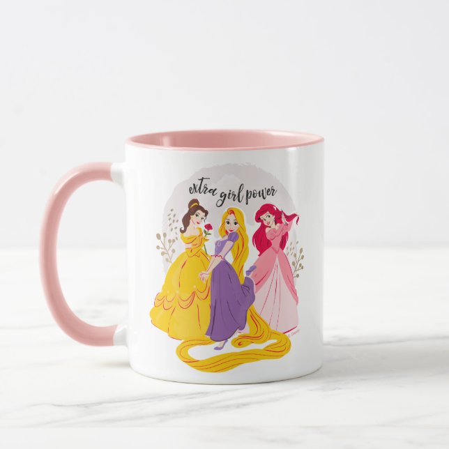 Belle, Rapnuzel, Ariel "Extra Girl Power" Mug (Left)