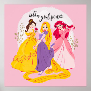 Belle, Rapnuzel, Ariel "Extra Girl Power" Poster