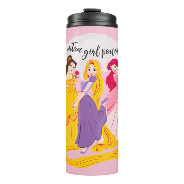 Belle, Rapnuzel, Ariel "Extra Girl Power" Thermal Tumbler (Front)
