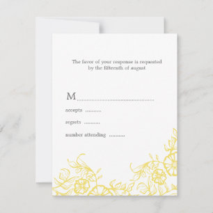 Belle réponse florale jaune et grise de mariage