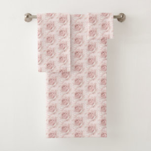 Belle Rose Beautiful Pink Flowers Bath Towel Set