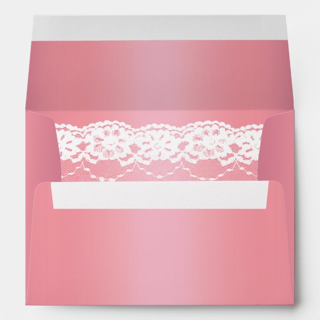 Belle Rose Gold Invitation Enveloppe (Dos (Bas))