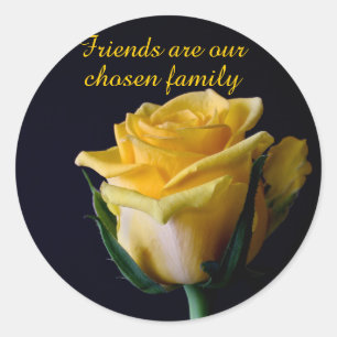 Belle Rose Jaune sur Sticker Black Friend