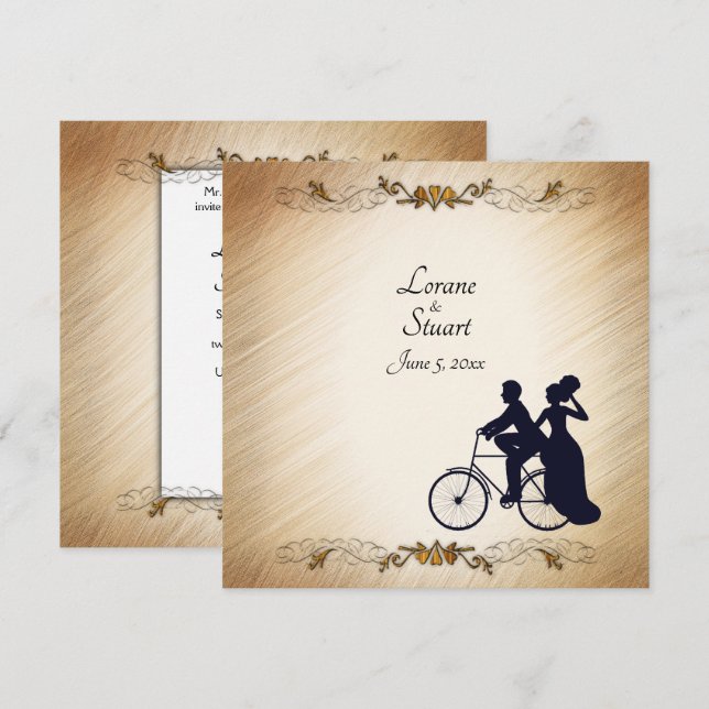 Belle Rustique Bicyclette Mariage thème Invitation (Devant / Derrière)
